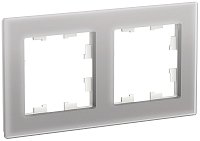 Рамка универсальная Systeme Electric AtlasDesign Nature 2-м. стекло алюминий